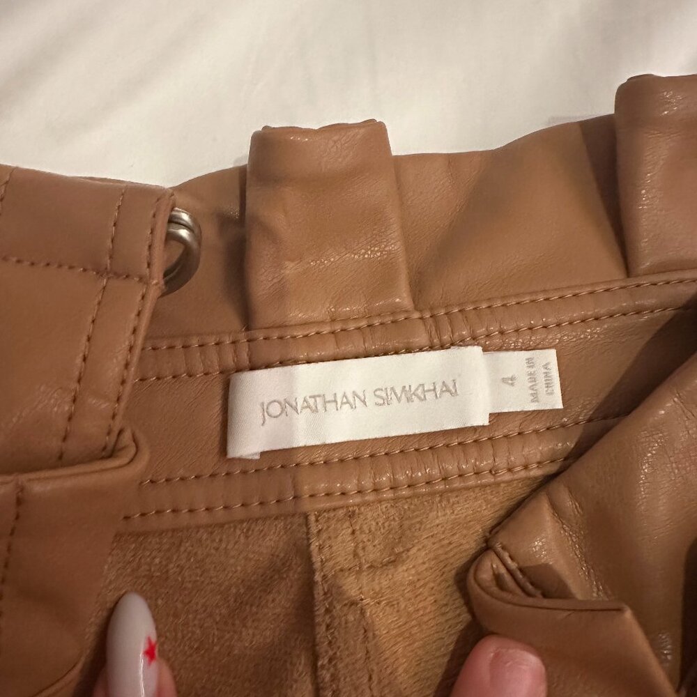 brown leather pants